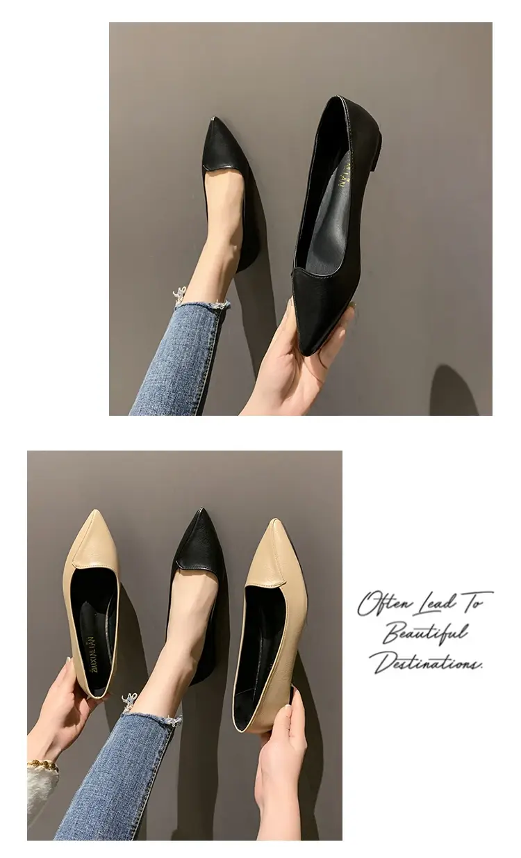 Thumbnail: Women Fashion Pointed Toe Slip on Shoes Summer Woman Loafers Comfortable Ladies 