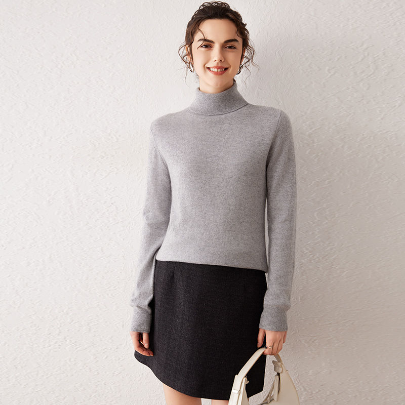 Thumbnail: Women's 100% Cashmere Sweater Turtleneck knitwear Ladies Sweater Cashmere Sweate
