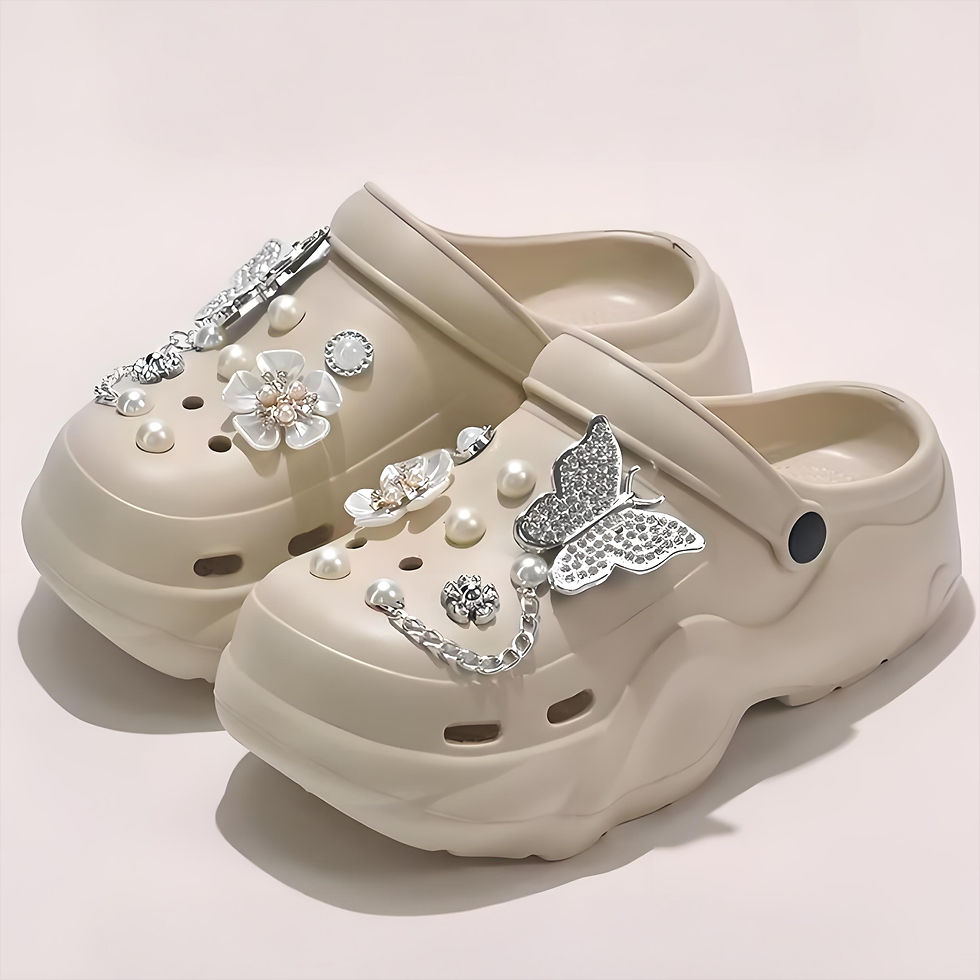 Thumbnail: Women DIY Silver Chains Fashion Bear Decor Clogs Summer Sping Autumn Beach Sanda