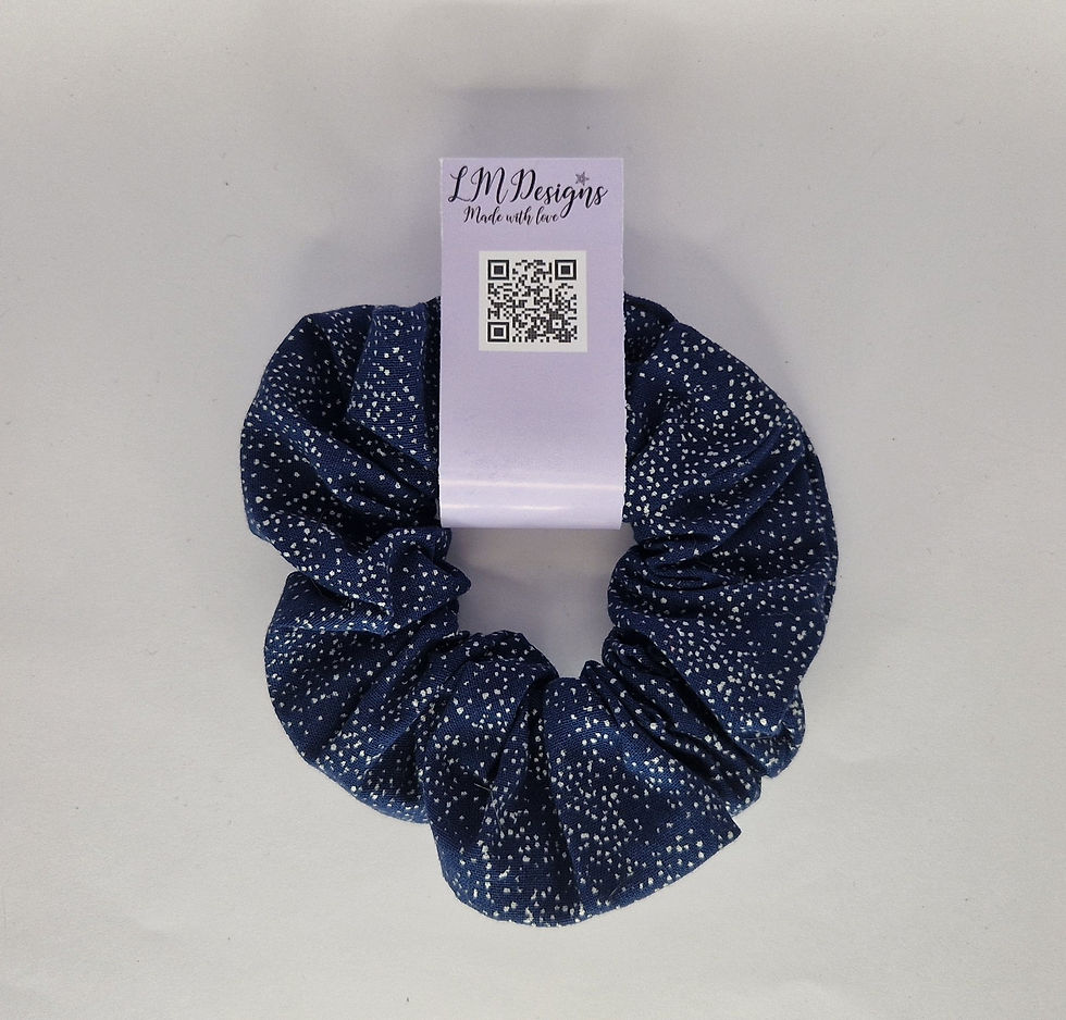 Blue and Silver Scrunchie