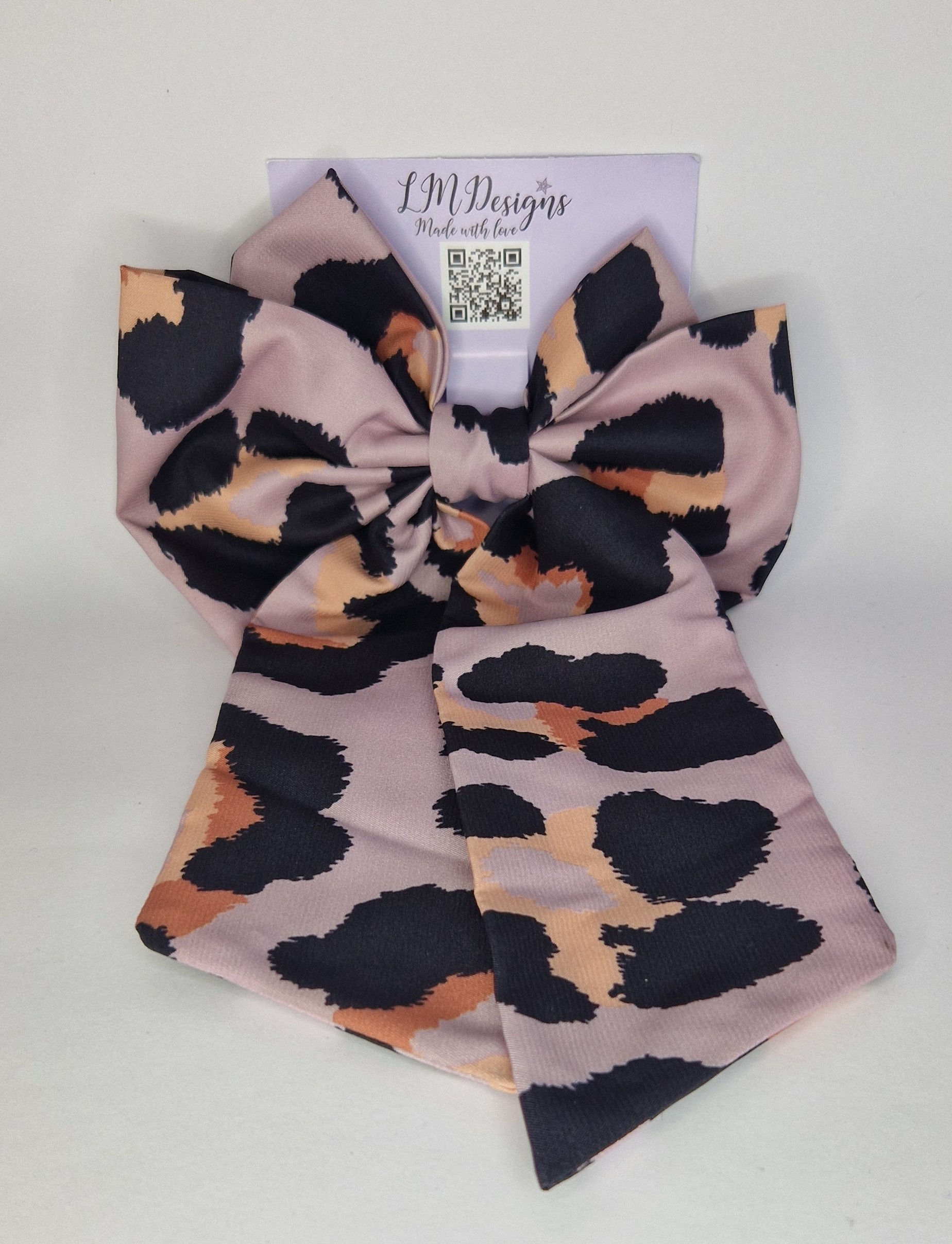 Pink and black Leopard Satin