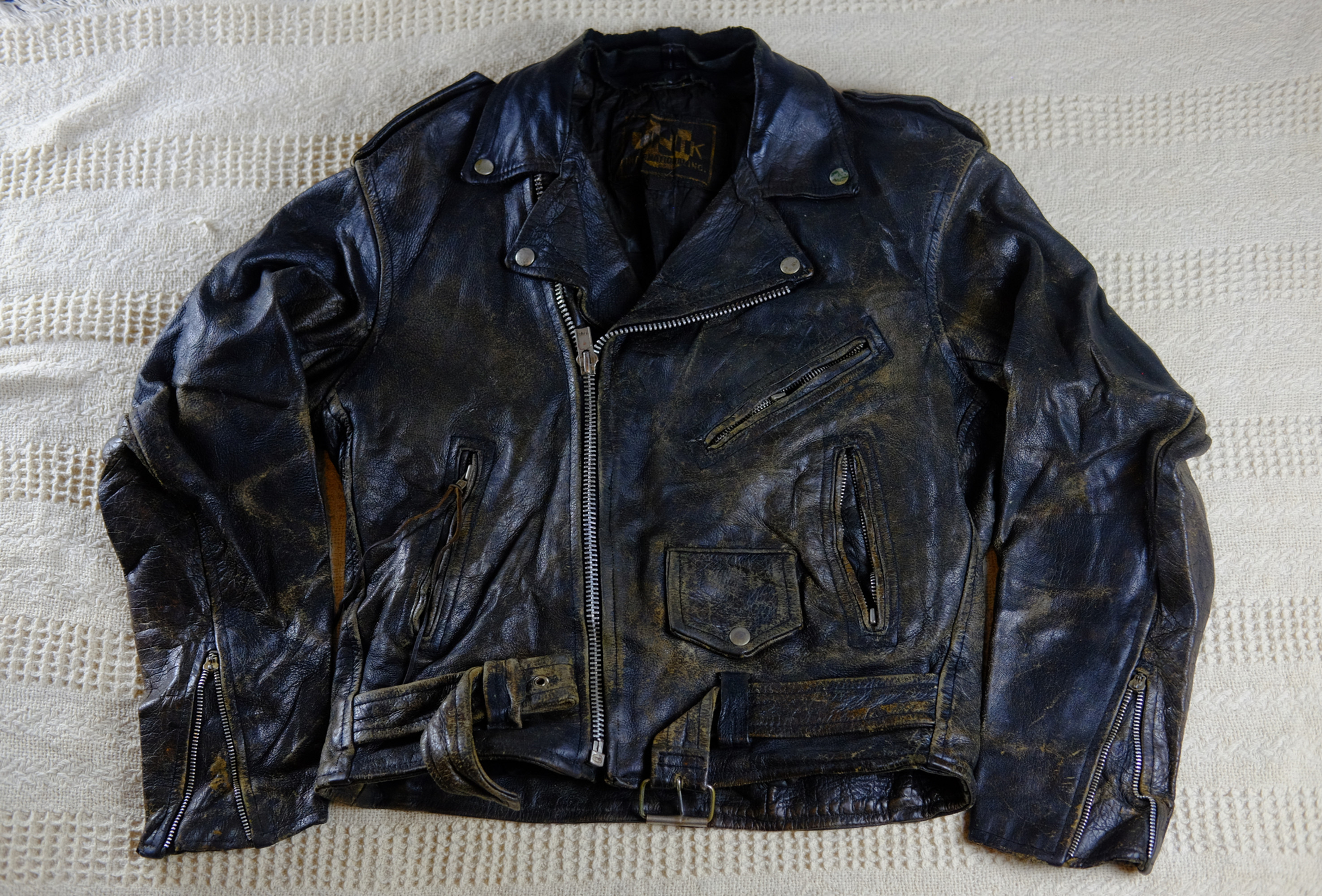 Vintage Distressed Leather Jacket