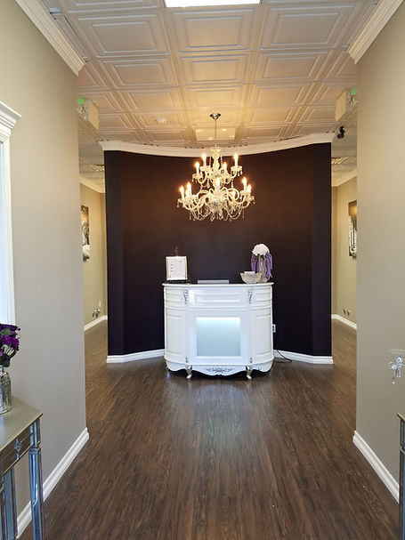 reception desk at salon studios