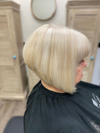 Hair color and haircut by Angel Mendoza 702.772.7300