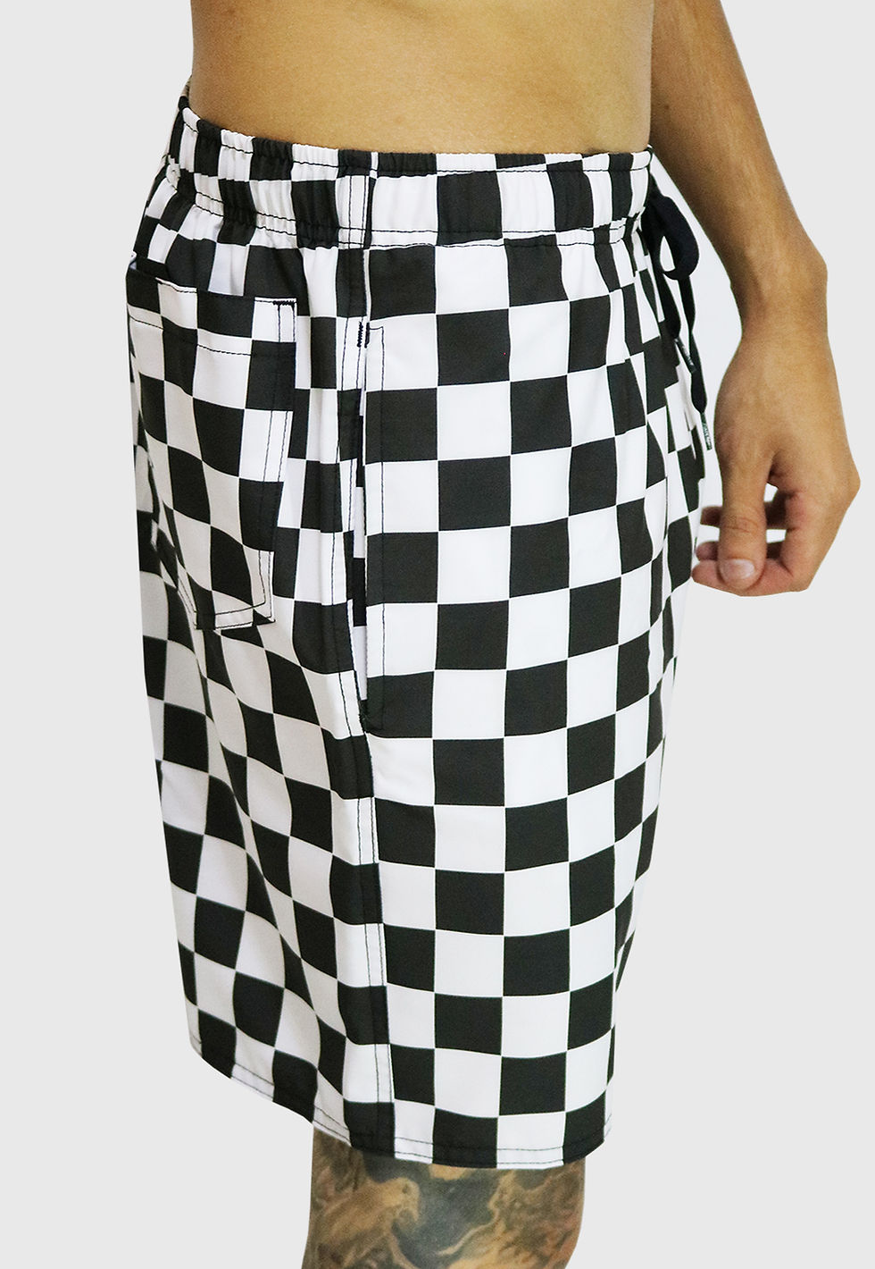 Miniatura: Shorts Elástico Água Alkary Quadriculado Preto