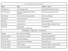2018 Calendar of Events