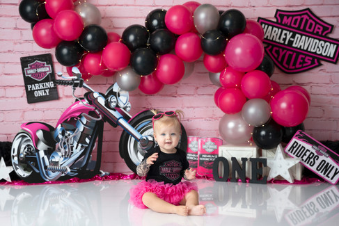 Pink Harley Davidson Cake Smash