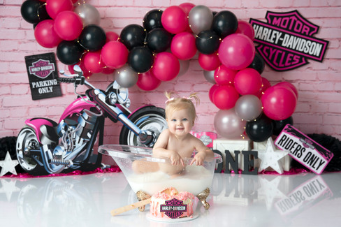Pink Harley Davidson Cake Smash