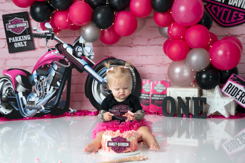 Pink Harley Davidson Cake Smash