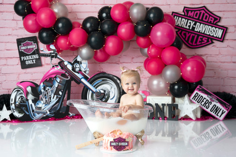 Pink Harley Davidson Cake Smash