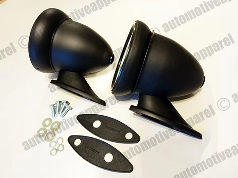 Vintage Black Bullet Mirrors Classic Musclecar Restomod Hotrod Complete Kit Website