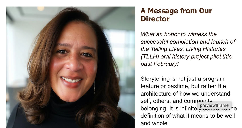              A Message From Our Director