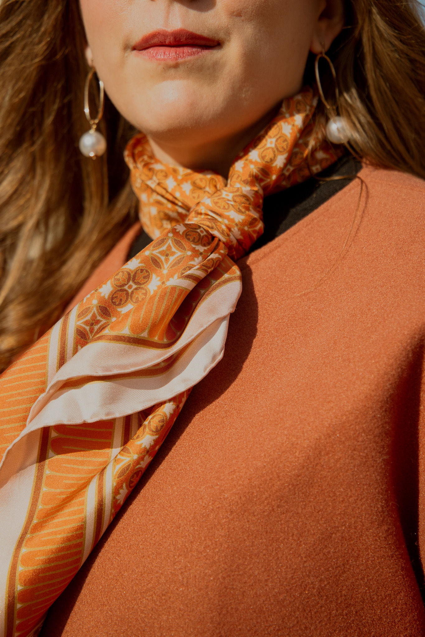 Take Flight Silk Scarf - Terracotta
