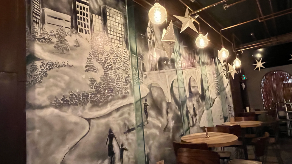 Festive Ambiance Mural at Beer House