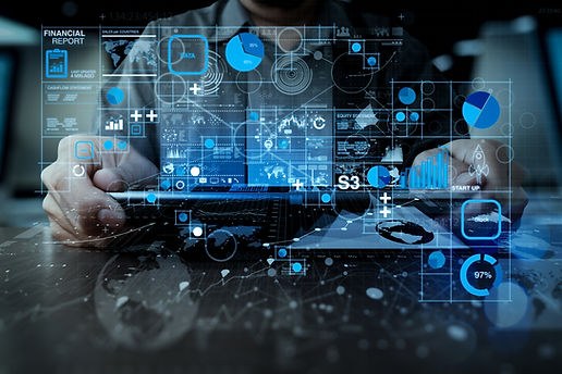 Financial report data of business operations (balance sheet and income statement and diagr