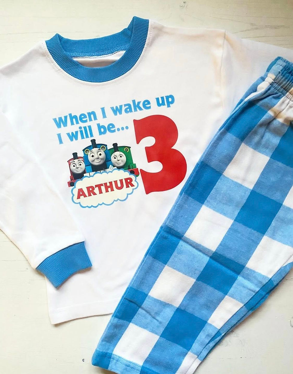 Thumbnail: PERSONALISED THOMAS THE TANK ENGINE BIRTHDAY PYJAMAS