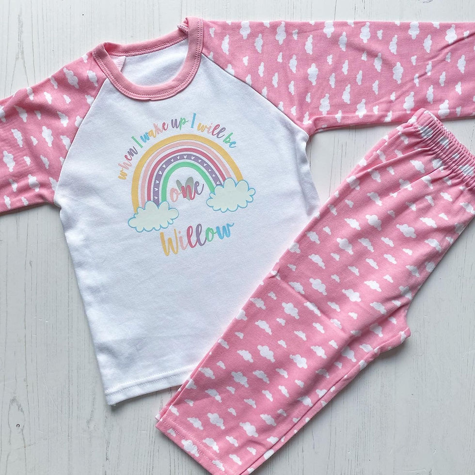 Thumbnail: PERSONALISED RAINBOW BIRTHDAY PYJAMAS
