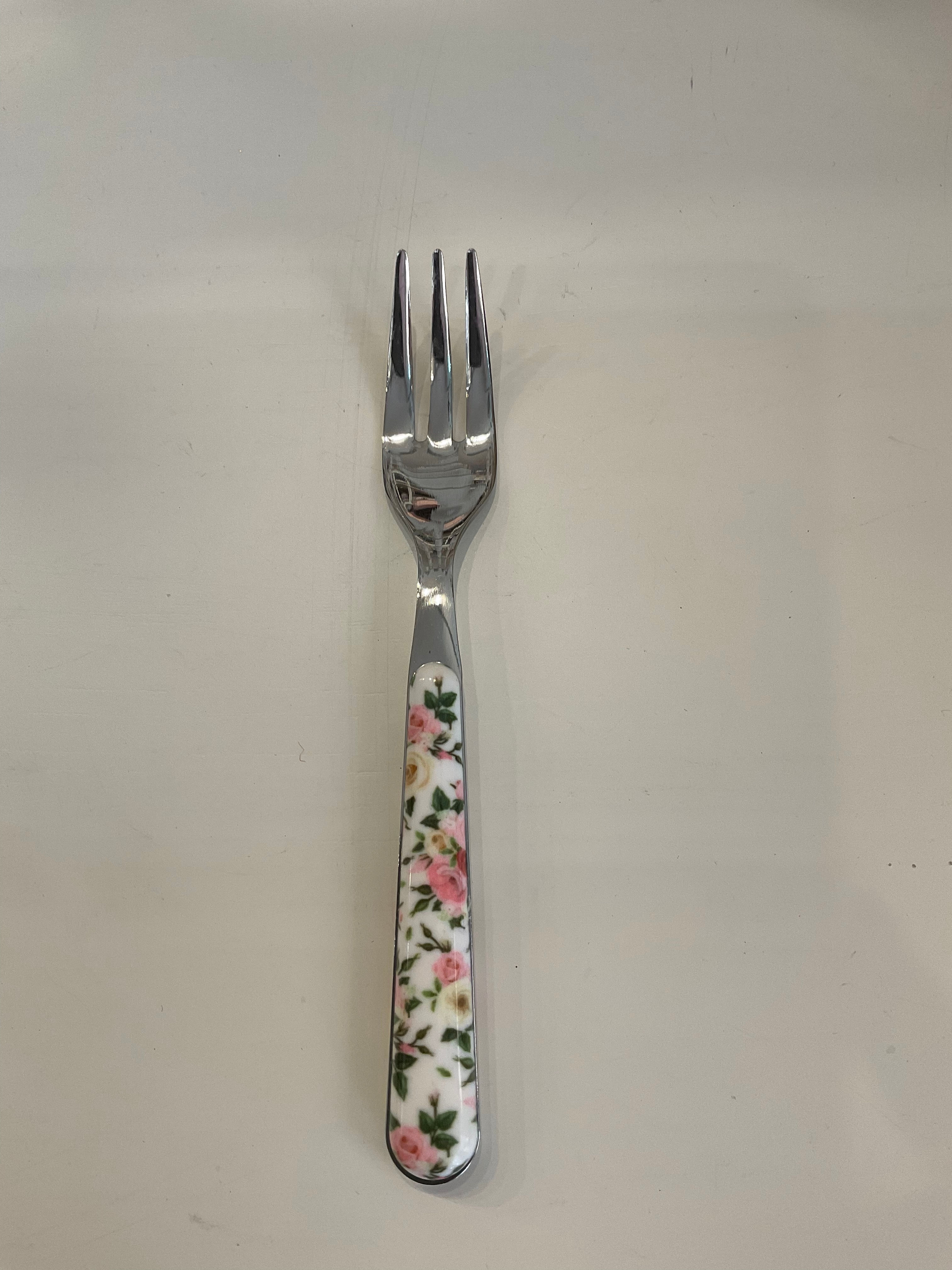 NEVA CUTLERY - SET 6 CAKE FORK - ROSES 14