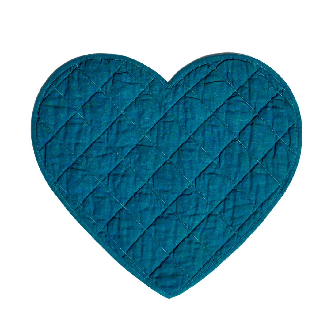 SIMPLE DAY - TOVAGLIETTA IMBOTTITA CUORE - PETROLIO