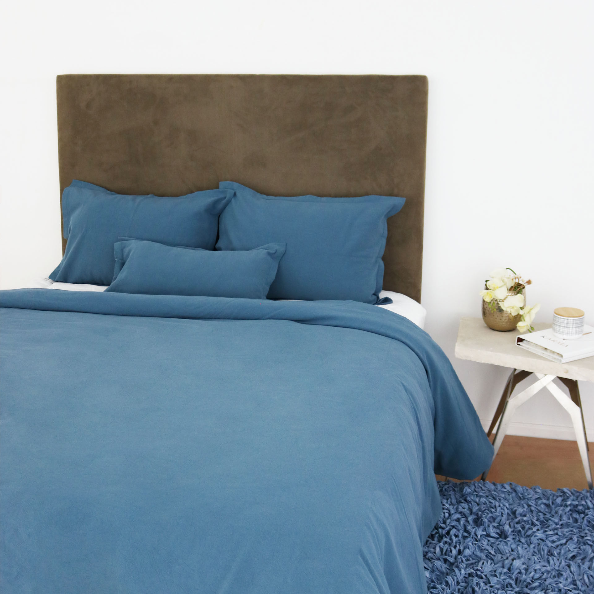 VIANATECE - CETIM ORGANIC SOFT DUVET COVER - BLUE