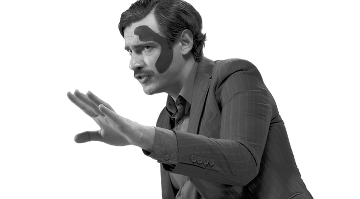 Personagem de um fascista tentando argumentar