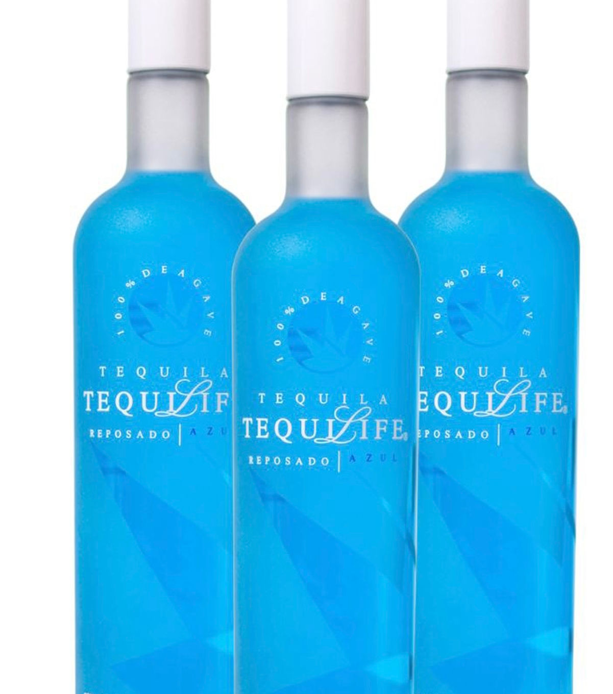 Tres piezas de TEQUILIFE, Tequila Azul