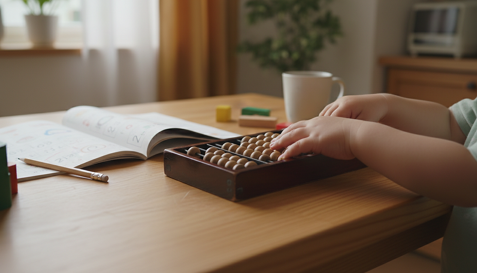 A soroban is a specific type of abacus with a clear bead layout.