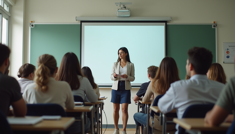 Students actively participating in an English class
