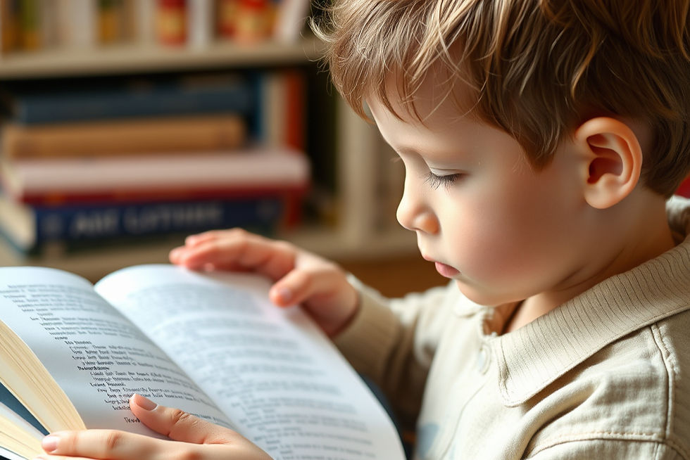 Kid studying English
