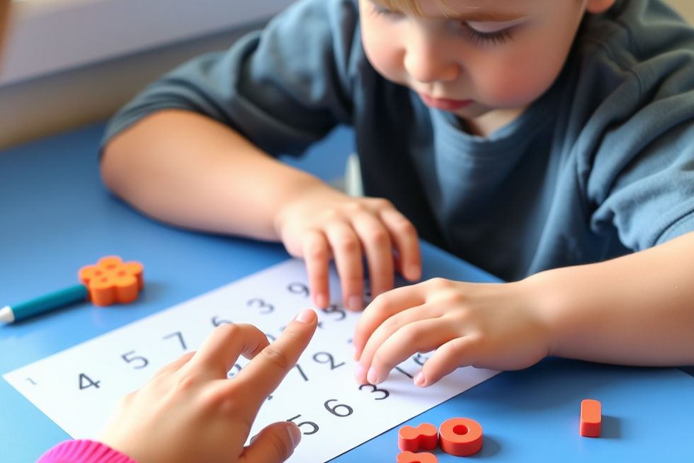  child using fingers to count while solving mental maths