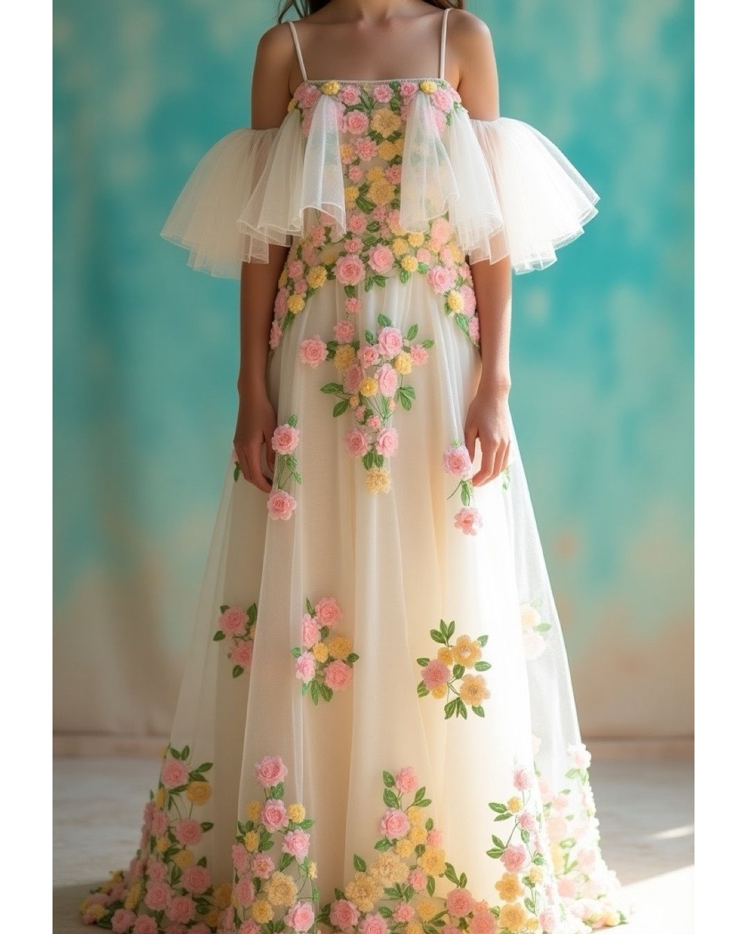Off-shoulder Tulle Dress
