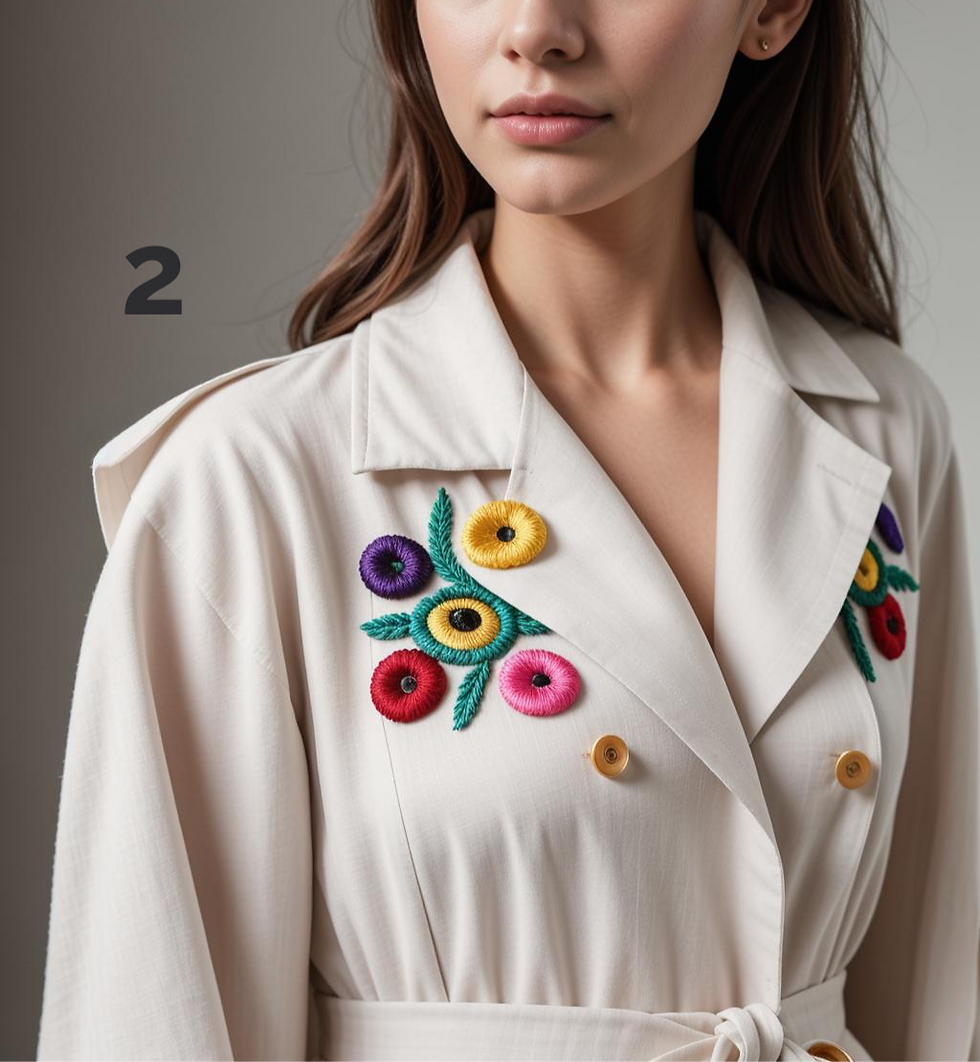 Thumbnail: Customized  trench embroidered abaya