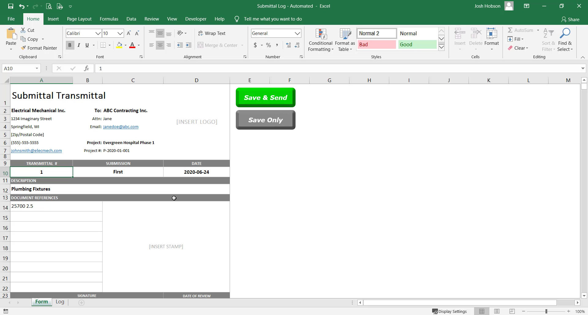 Submittal Log - Automated