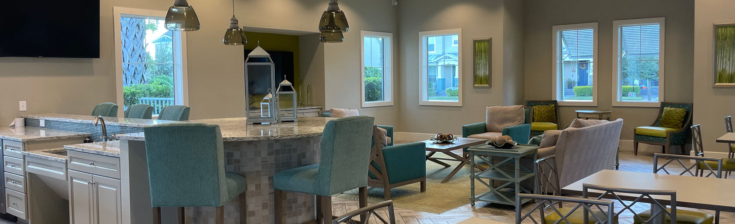 Clubhouse kitchen interior in Mallory Park, Lakewood Ranch
