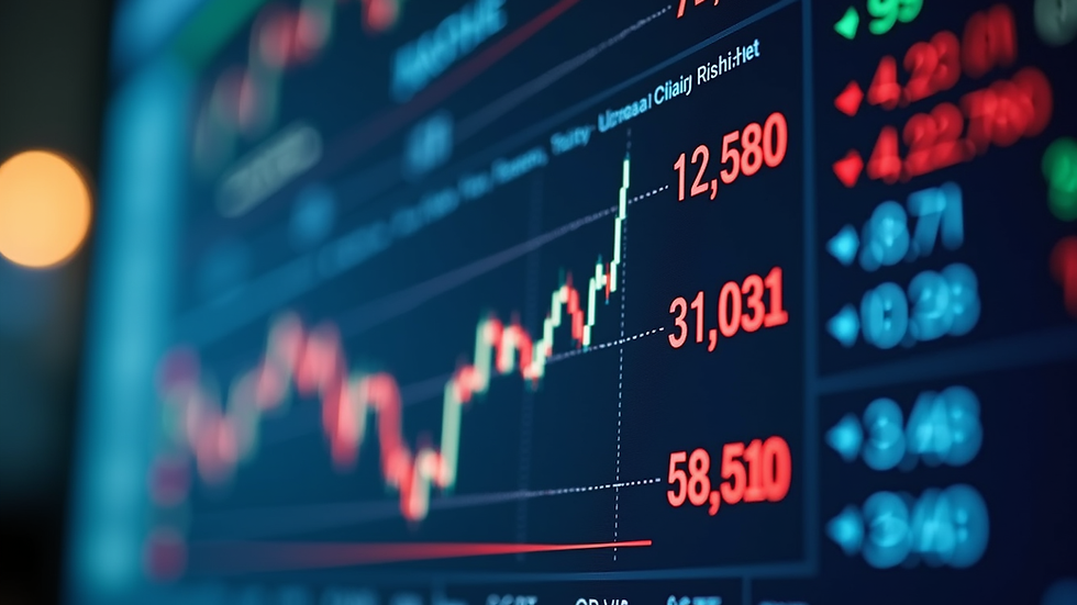 Close-up view of a stock market screen showing ETF prices