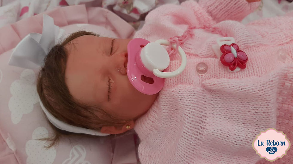 Miniatura: Twin Menina B - Cabelos Castanhos - Corpo de Tecido