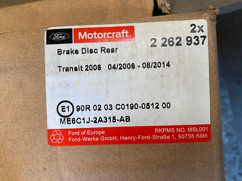 Thumbnail: 2 x Genuine Ford Transit Solid Rear Brake Discs 2262937