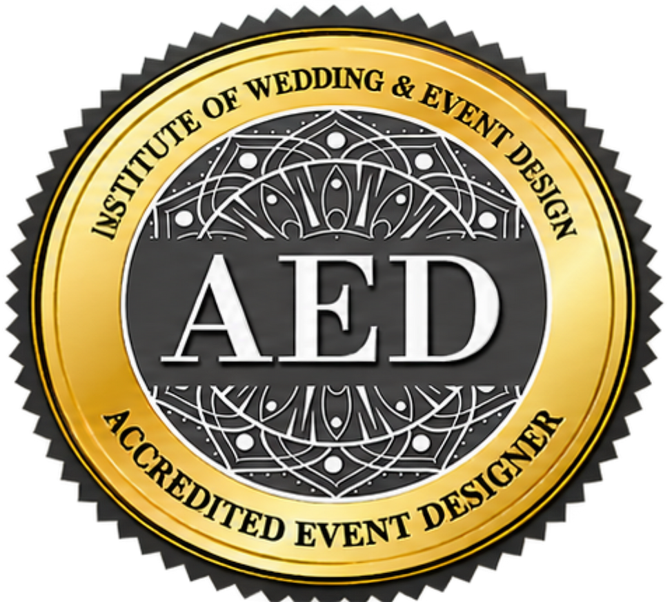 AED professional certification seal in black and gold.