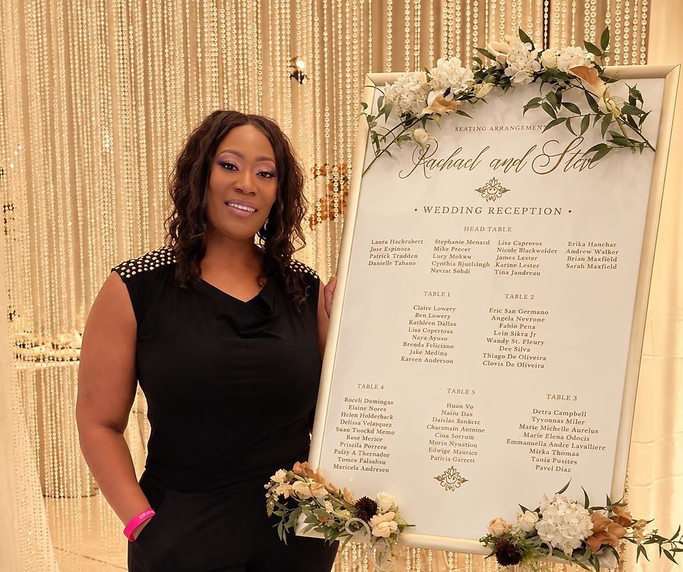 Portrait of Tamarra Fleming, founder of DIVA Design Co., in an elegant event setting.