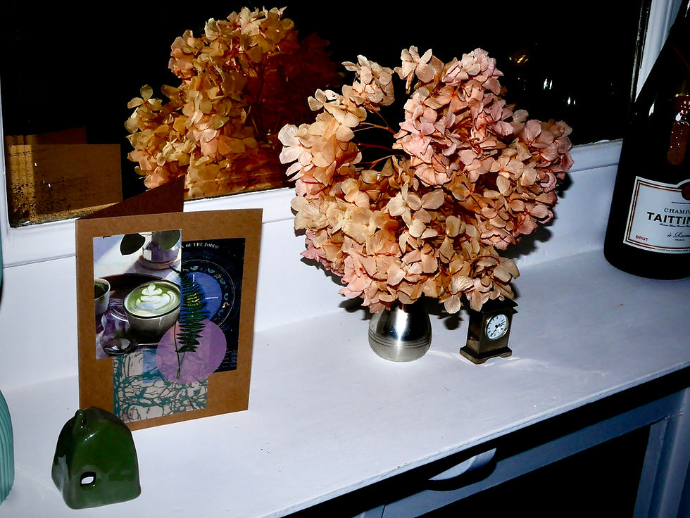 Thumbnail: A striking greetings card on a mantlepiece on display for a birthday