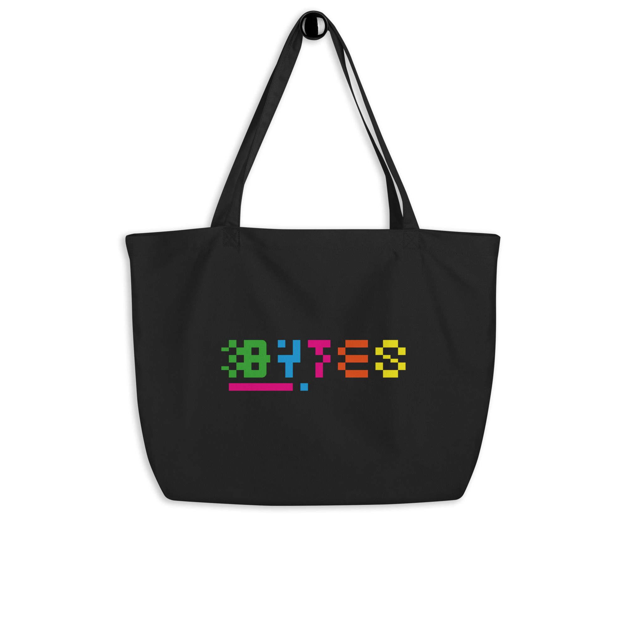 Bytes large organic tote bag