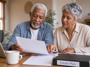 husband and wife reviewing their estate plan