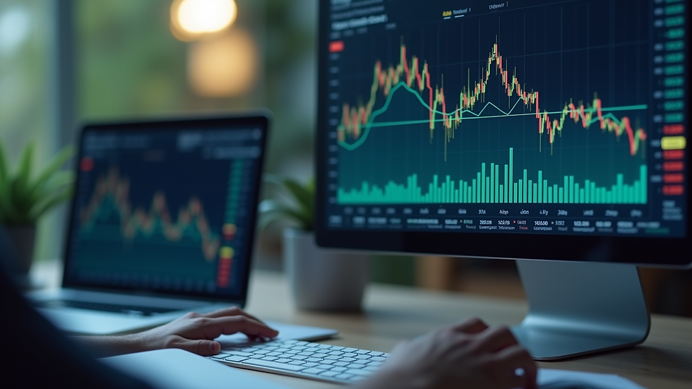 Close-up view of a computer screen showing retirement fund performance charts