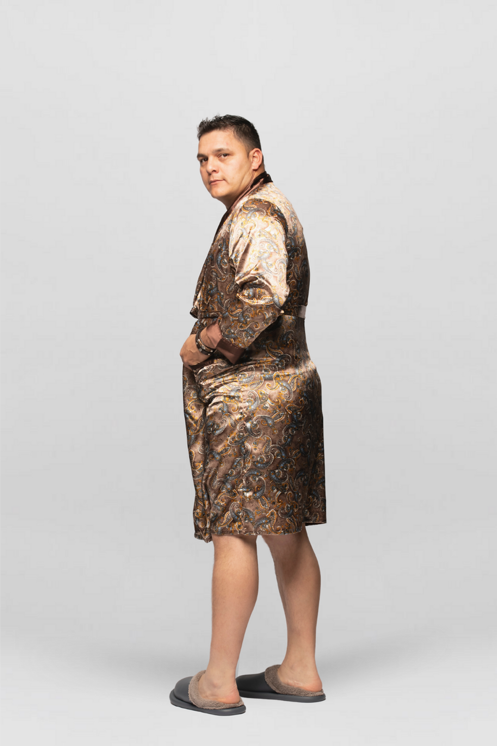 Thumbnail: Men's Print Satin Robe