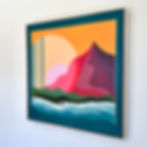 Abudance Mountain Painting Original Painting hanging in a dining room in the Pacific Northwest by artist Kristine Cooper of Cooper Art and Abode