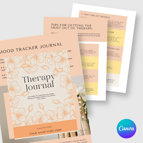 Mind, Body & Soul Therapy Journal Canva Template Growth SelfCare