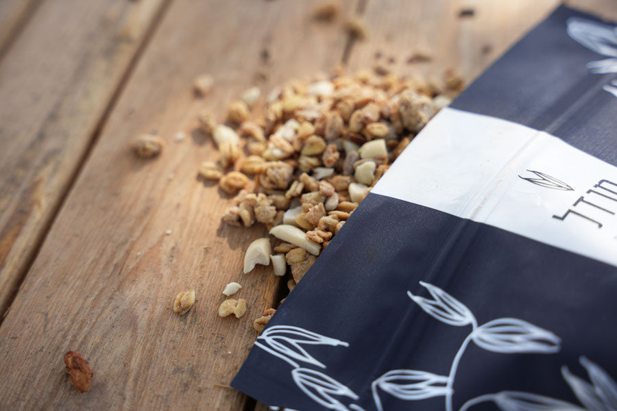 תמונה ממוזערת: PRO גרנולה משיבולת שועל מלאה 20%  חלבון, מצופה בחמאת בוטנים 400 גרם