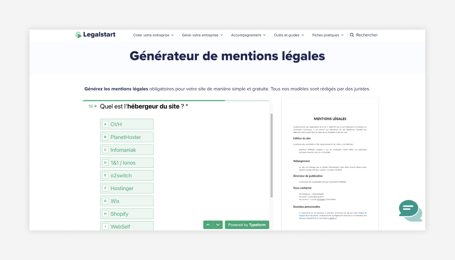 exemples de mentions légales
