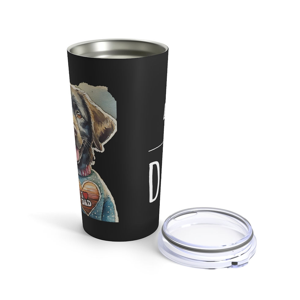 Thumbnail: Black Labrador Dog Dad Tumbler 20oz, Dishwasher safe - gift for dog lovers
