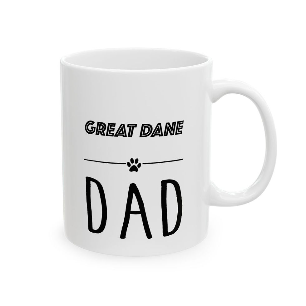 Thumbnail: Great Dane Dog Dad Ceramic Mug 11oz - dishwasher safe - gift for dog lovers